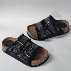 Sandalia Moleca Negra Brillito